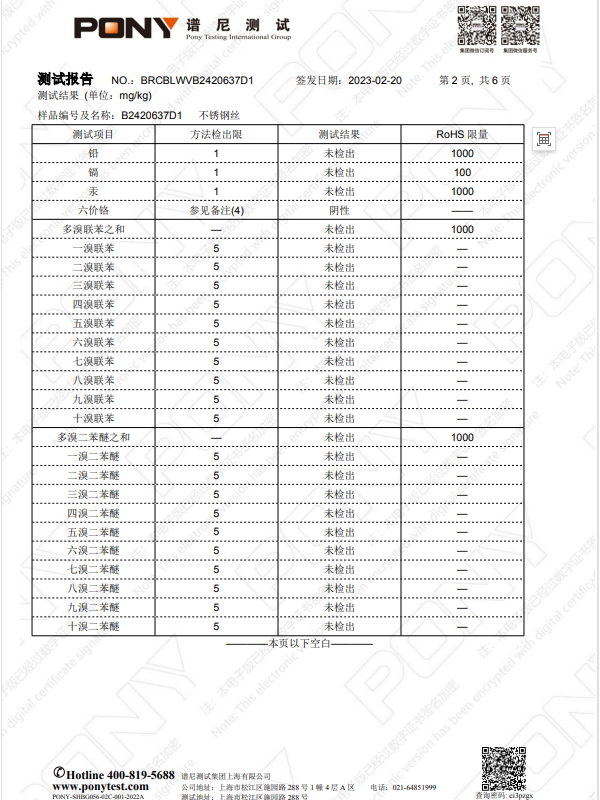 ROHS報告《關于限制在電子電氣設備中使用某些有害成分的指令》